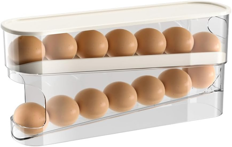 Egg Holder for Refrigerator,Double Layer Egg Dispenser for Refrigerator,Space-Sa