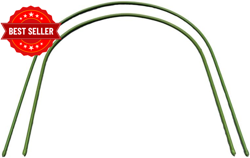 6-Pack 4Ft Green Garden Tunnel Hoops, Rust-Resistant Plastic Coated Steel Pipe f