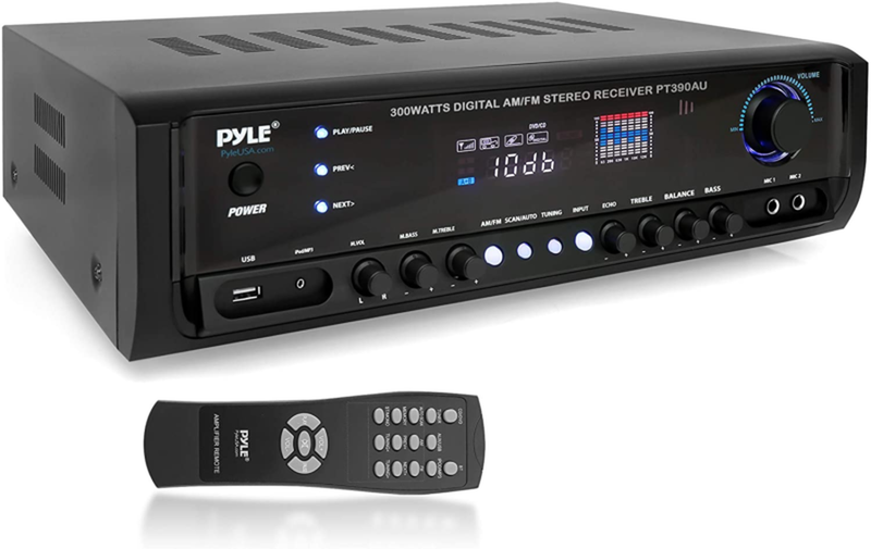 Pyle Home PT390AU 300-Watt Digital Home Stereo Receiver System with USB/SD Card