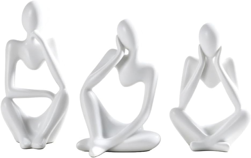 Resign Thinker Statue Set of 3, Abstract Figurine Showpiece Sculpture