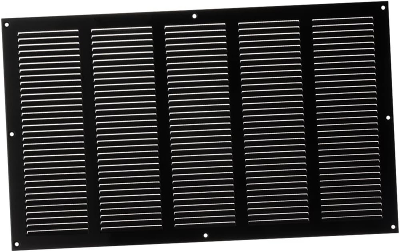 Black Metal Air Vent Grille 500mm x 300mm With Insect Mesh