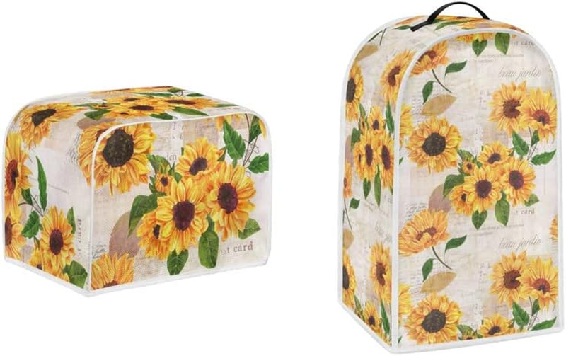 Sunflower Flower Toaster Blender Cover, Yellow Flower 4 Slic