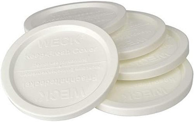 Large JAR 5 Pack Keep Fresh Plastic LIDS, 5 Pack (Large = 4'', 100Mm Opening) Fit