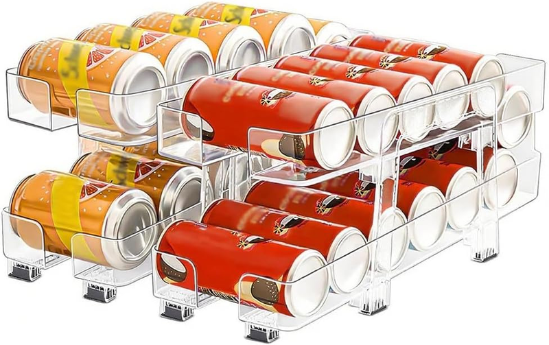 2 Pack Soda Can Dispenser,Cans Organizer, Fridge Organization Holder,Drink Organ