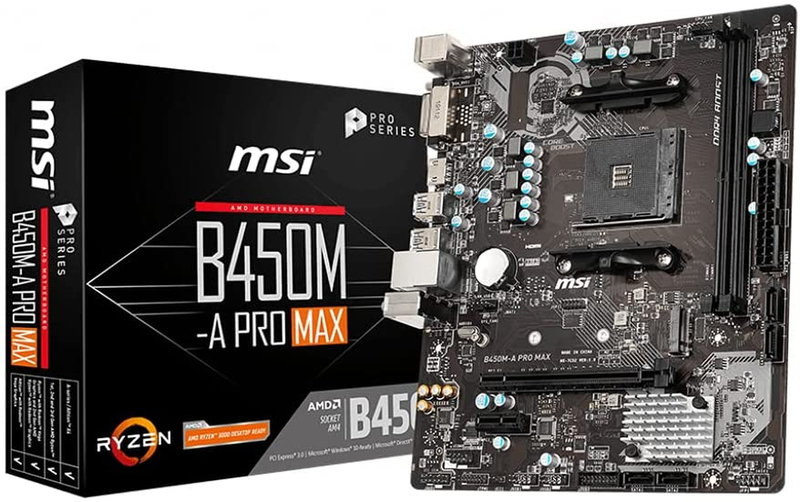 B450M-A PRO MAX Proseries Motherboard (ATX, 2ND and 3Rd Gen,