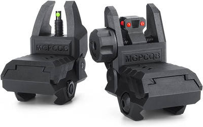 with Green and Red Full Dots Polymer Fiber Optics Iron Sights Front An