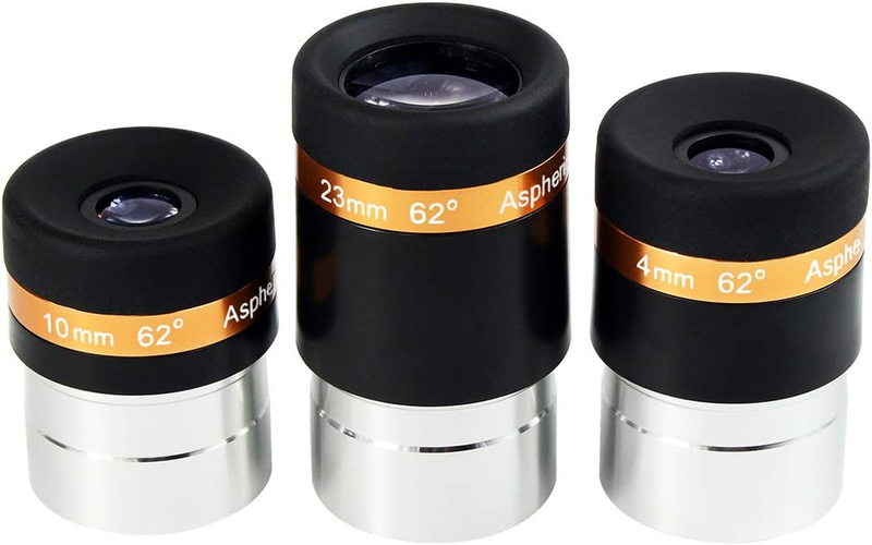 Telescope Eyepieces 4mm 10mm 23mm 62 Degree Wide Angle Aspheric Eyepiece for 1.2