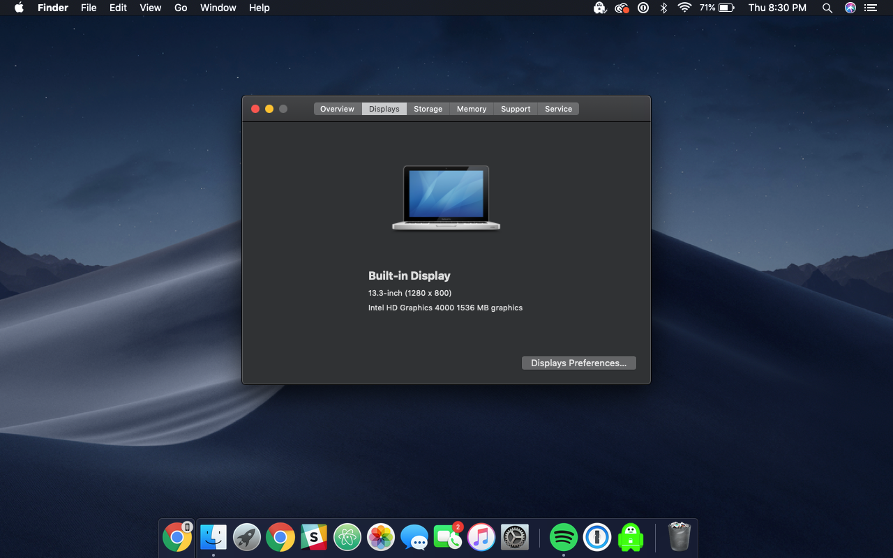 MacBook Pro (13-inch, Mid 2012) 2.5GHz i5 16GB 500GB SSD