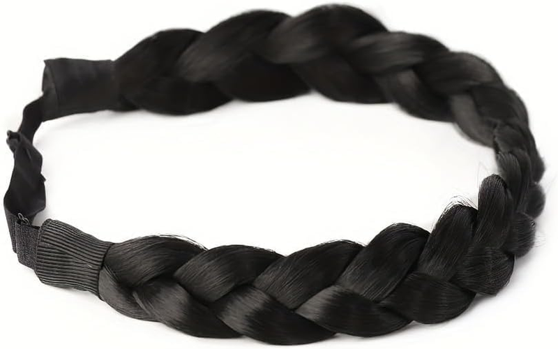 Braided Headband 2 Strands Synthetic Hair Braid Fashion Chunky Wide Thick Elasti