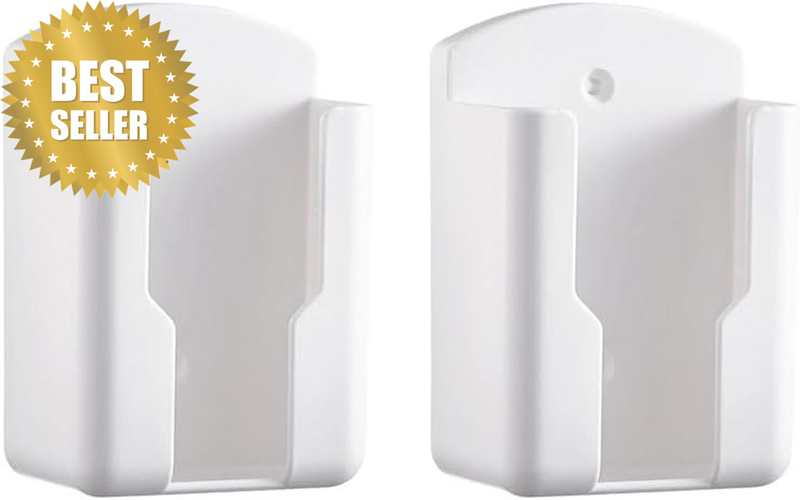 2 Pcs Remote Control Holder Wall Mount, with Adhesive Clip Storage Rack Detachab