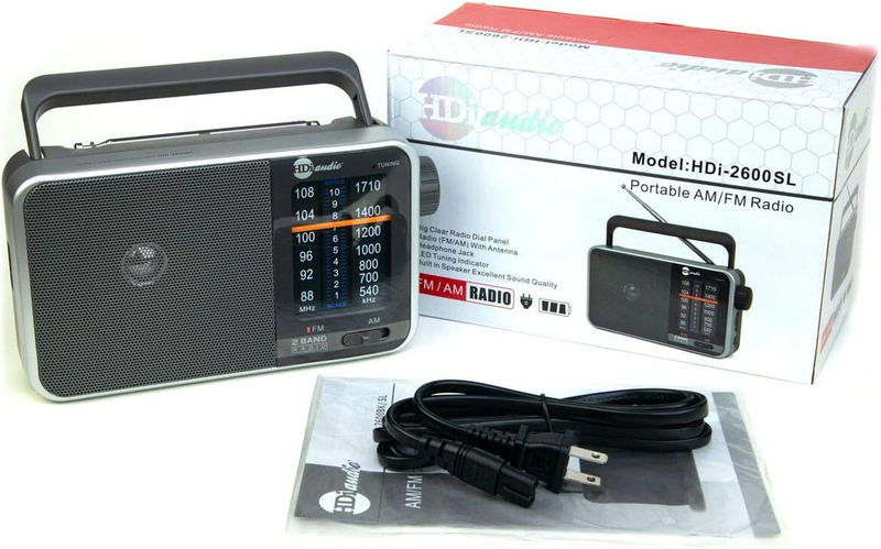 Home Vintage Portable AM/FM Desktop Radio, Battery Operated, or AC Power, | Head
