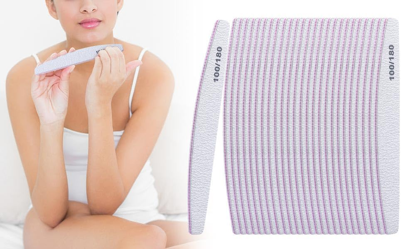 10PCS Nail File 100/180 Professional Nail Files Reusable Double Sides Emery Boar