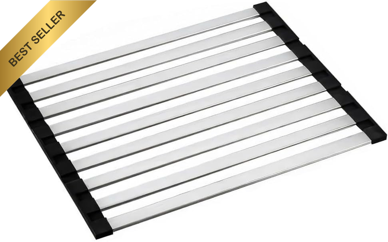 Roll up Dish Drying Rack, Stainless Steel over Sink Dish Drainer, Heat-Resistant