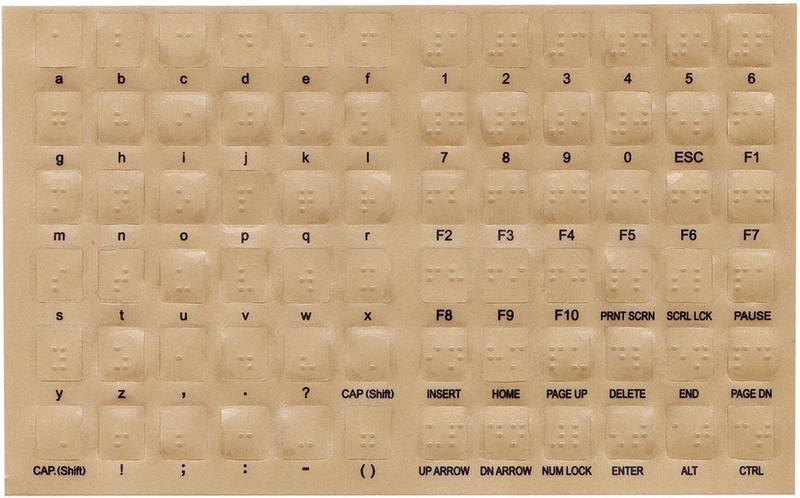 LS&S Transparent Braille Keyboard Stickers