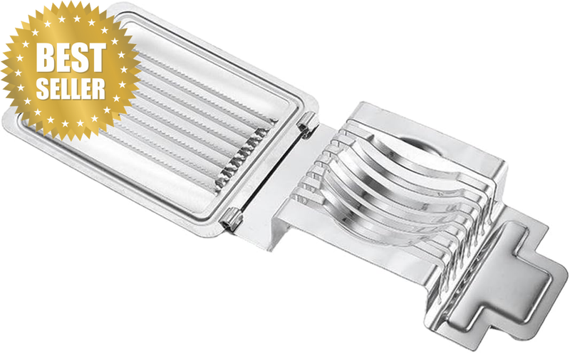 Stainless Steel Egg Slicer and Cutter, Multi-Purpose Kitchen Gadget for Hard Boi