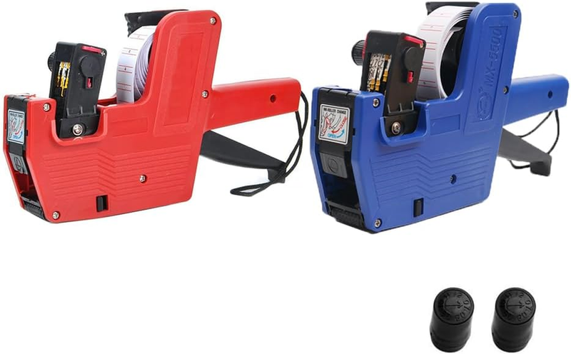 2Pcs 8 Digits Price Tag Gun,Single Line, Clear Printing, Portable Labeller with