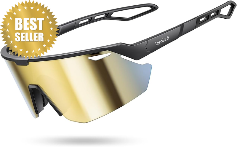 Polarized Sports Sunglasses for Men Women, [99.9% UV400 Protection] [24G Ultrali