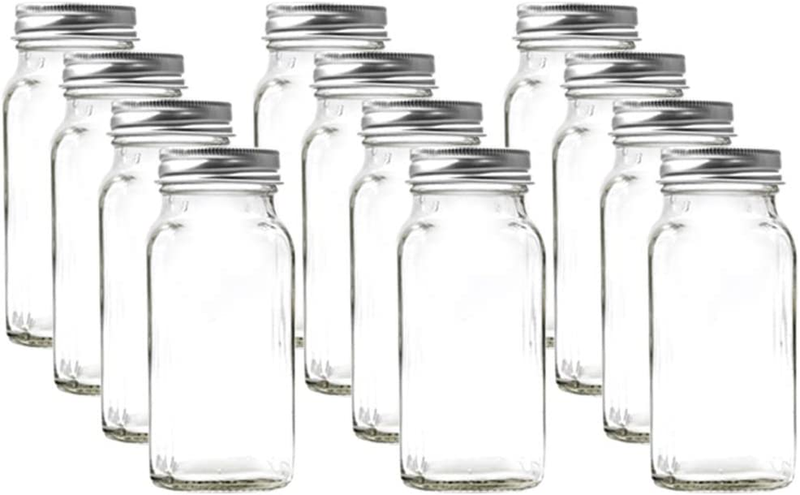4 Oz Spice Jars With Silver Metal Lids,