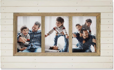 Wood Collage Picture Frames Display Three 4X6 Photos Made of Solid Wood and Real