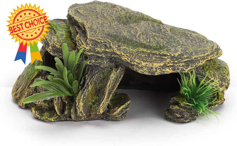 Rock Hide Cave Reptile Hideout Aquarium Terrarium Tank Décor Turtle Snake Frog