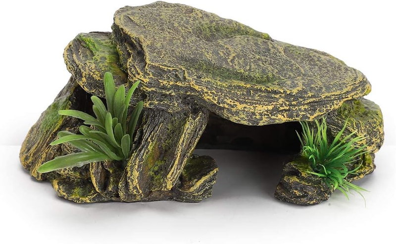 Reptile Rock Hide Cave, Aquarium Small Terrarium Hideouts Turtle Resin Habitat B