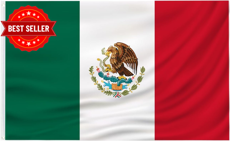 Mexico Flag, Mexican Flag 90X150Cm, Fade Resistant, Brass Grommets