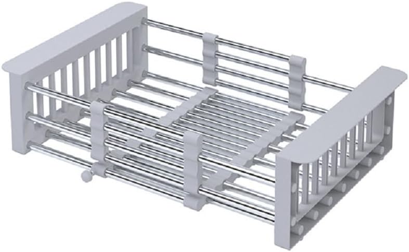 Stainless Steel Kitchen Drying Rack, Retractable Drain Basket with Adjustable Ar