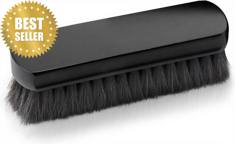 Premium Black Horse Hair Brush - Horse Hair Shoe Brushes for Polishing, Cleaning