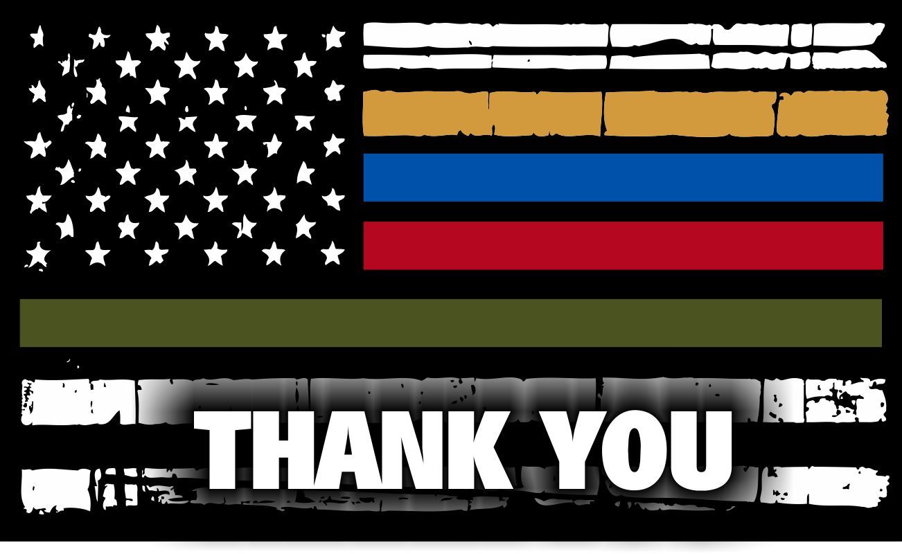 Thin Blue Line Red Line Military Dispatcher MAGNET Tattered Flag MAGNET