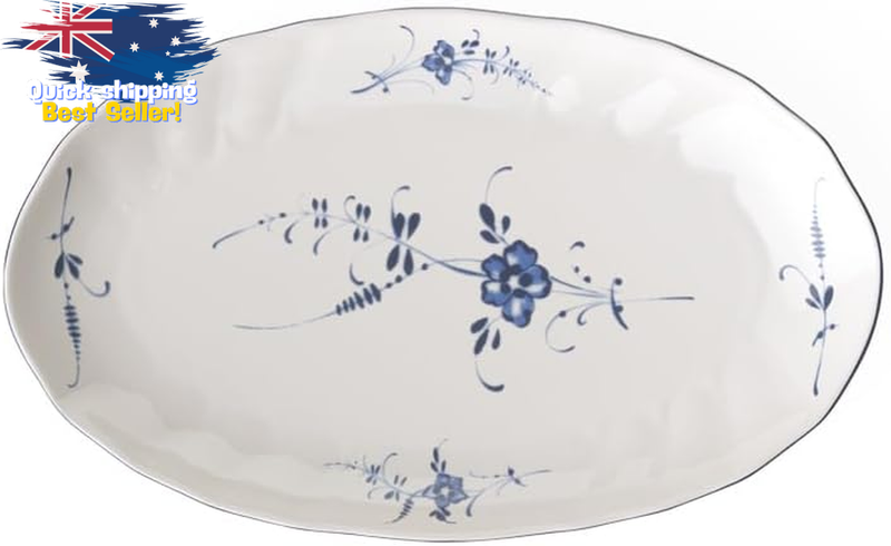 Old Luxembourg Side Bowl, Premium Porcelain, White & Blue, 10.2