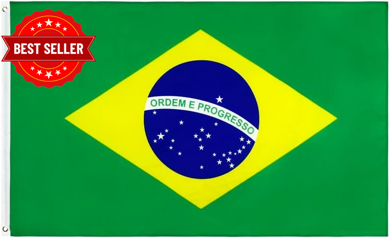 Brazilian Flag,Brazil Flag 90 * 150 Cm(3 * 5FT), Polyester Thickness, Fade Resis