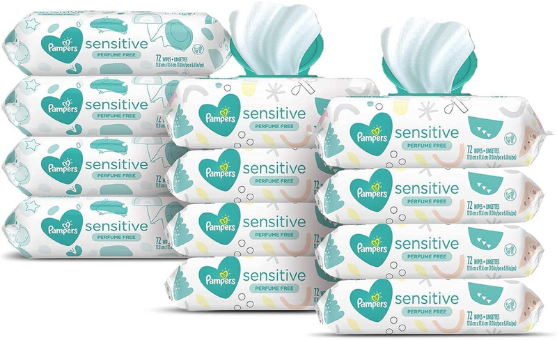Sensitive Water Based Baby Wipes, Hypoallergenic Unscented P