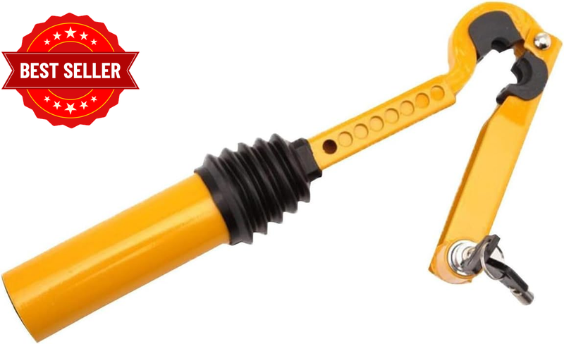 Universal Steel Car Handbrake Lock with Key, Anti-Theft Gear Shift Lock 13.3In L
