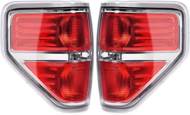 Chrome Trim Left Right Tail Lights for Ford F-150 2009 2010 2011 2012 2013 2014