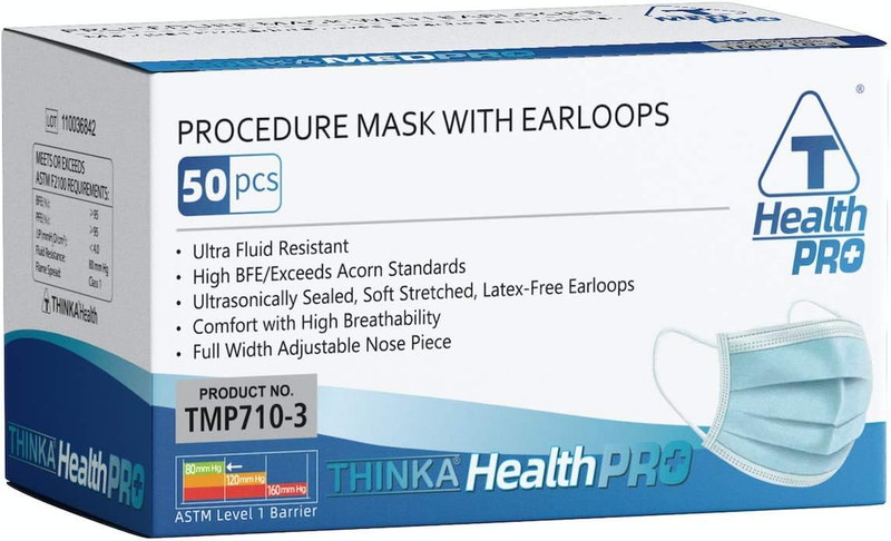 PROCEDURE MASK WITH EARLOOPS (50pcs) - Medical Mask - Surgical Mask -ASTM Level