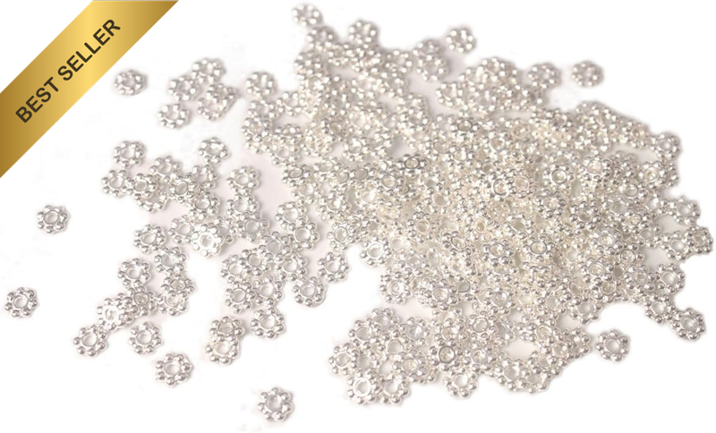 Changjin 1000 Pcs Bright Color Metal Daisy Spacer Beads 4Mm for Jewelry Making (