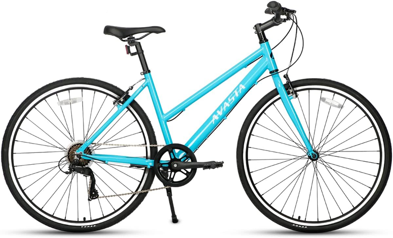 Populus Road Hybrid Bike for Women with Kickstand, Lightweight Step through 700C