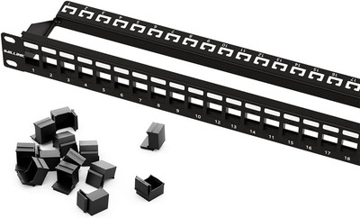 Iwillink 24 Port Blank Keystone Patch Panel with (12-Pack) Blank Keystone Jack I