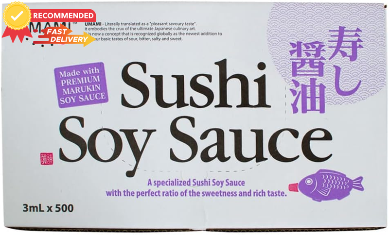 Fish Shape Soy Sauce 3ml Sachets, Bulk Pack of 500, Ideal for Parties, Catering