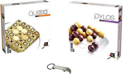Set Mini Giochi in Legno Quixo + Pylos + 1 Apribottiglie Blumie (Pylos + Quixo)