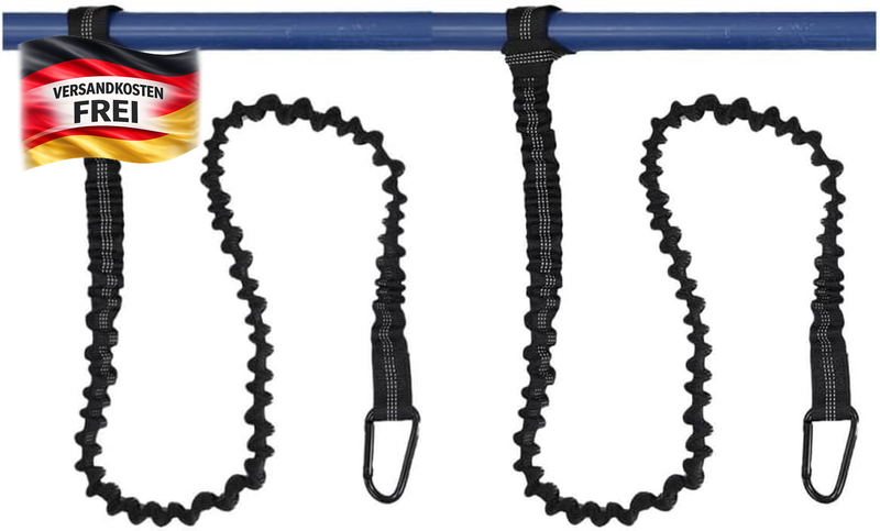 Kajak Paddelleine 1,5m elastisch Sicherungsseil für Paddel und Angelruten