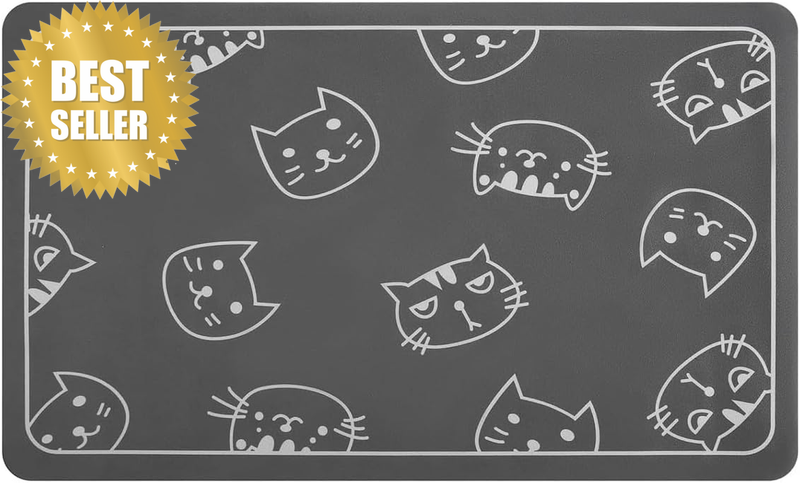 Cat Food Mat for Pet, Non-Slip Pet Feeding Mats Waterproof Cat Bowl Mat Absorben