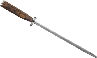 Shun Cutlery Premier 9'' Combination Honing Steel, Smooth and Micro-Ribbed Honing