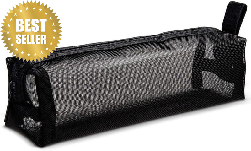 Three Dimensional Transparent Pencil Case Simple Black, Designed for Student Exa