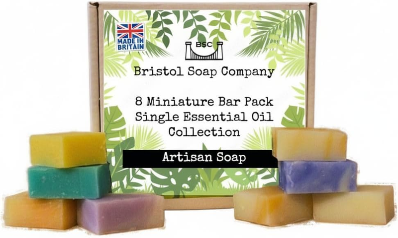 Bristol Soap Company Artisan Soap Mini Bar Pack, 8 Handmade Essential Oil Soaps 