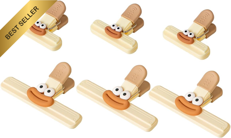 6Pcs Sealing Clip Set, 3 Large (5.9 X 3.5In) and 3 Small (3 X 2.6In) for Kitchen
