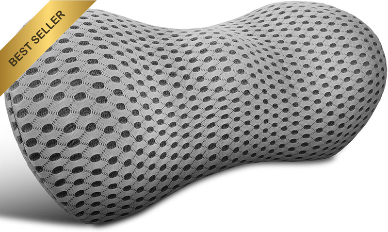 Lumbar Support Pillow - Memory Foam for Low Back Pain Relief, Ergonomic Streamli