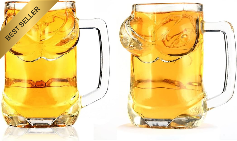 2 Pack Beer Glasses, 300Ml Bikini Coffee Glasses, Funny Body Shape Wine Glasses,