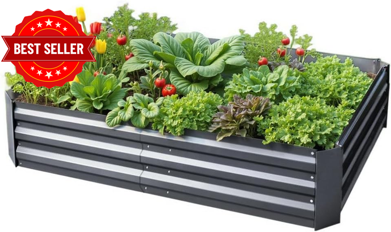 Raised Garden Bed Galvanized Steel Planter Box 150X90X30Cm