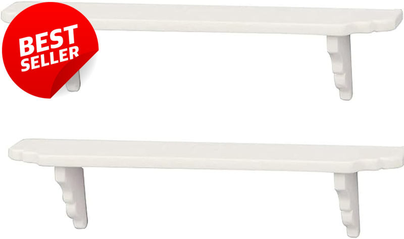 2Pcs 1:12 Dollhouse Wall Shelves White Mini Kitchen Storage Decor - US